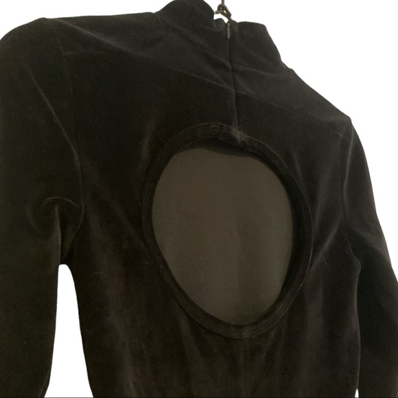 COPY - NWT ALEXANDER WANG Long Sleeve Turtleneck Velour Mini Dress Back Cutout … - Picture 6 of 13